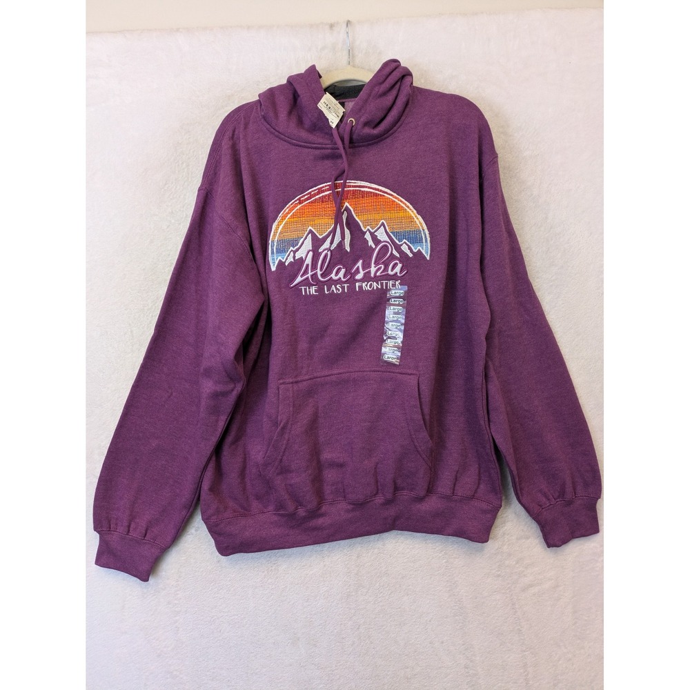 NEW Prairie Mountain Hoodie Women's Large Purple Alaska Embroidered